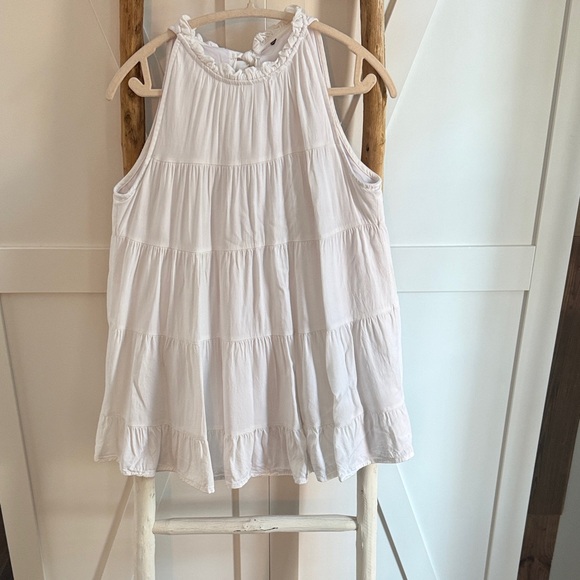 Boutique Elegant White Pleated Collar Swing Dress - Picture 3 of 4